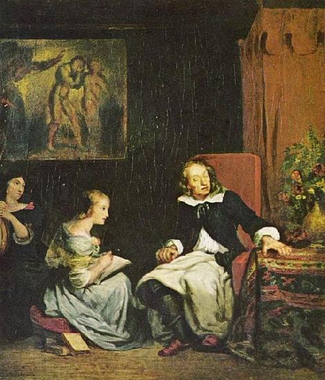 Eugene Delacroix Milton diktiert seinen Tochtern das Norge oil painting art